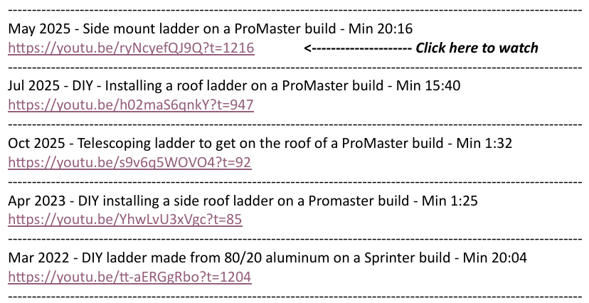 Ladder outside the campervan | $5.99 | eBook | 57 User Generated Video Clips | Click and Watch