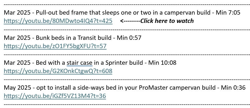 Bedding options in a campervan build | $5.99 | eBook | 96 User Generated Video Clips | Click and Watch
