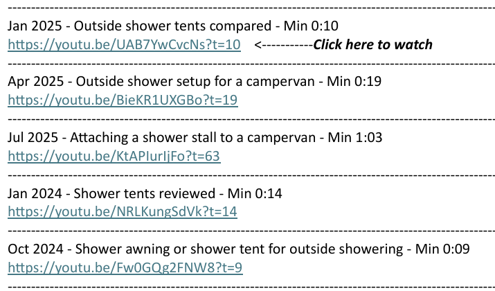 Showers outside the campervan | $5.99 | eBook | 76 User Generate Video Clips | Click and Watch