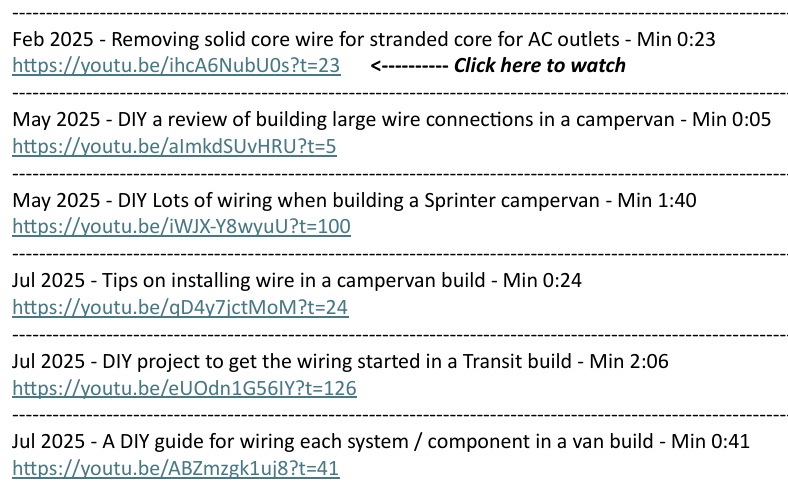 Wiring in a campervan build | $5.99 | eBook | 78 User Generated Video Clips | Click and Watch